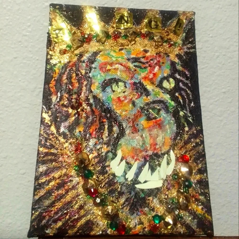 "Beast King" abstract/animal painting